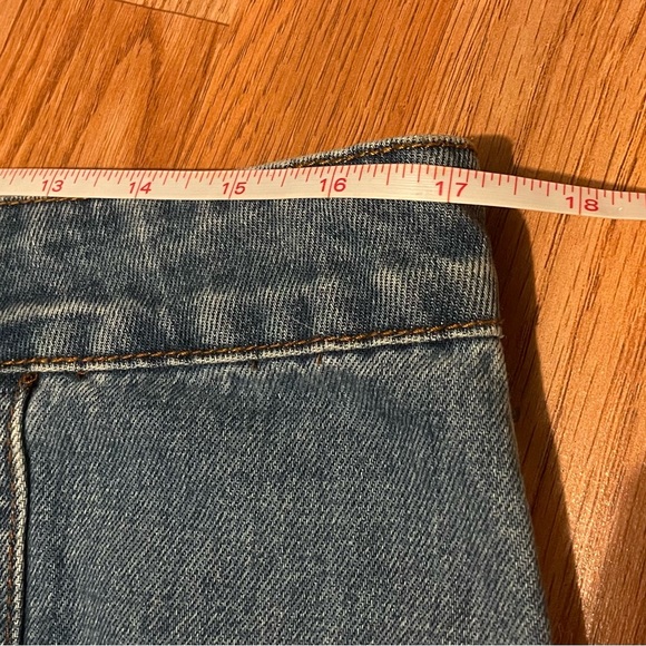 Altar’d State Paneled Denim Full Zip Medium Wash Mini Skirt Sz Large - Picture 9 of 11